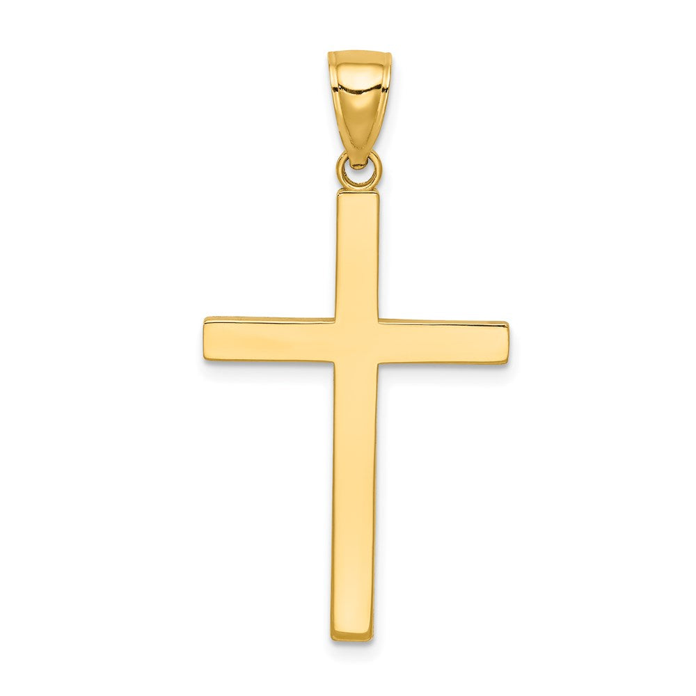 14k Yellow Gold 19.5 mm Solid Reversible Latin Cross Pendant (1.98 grams)