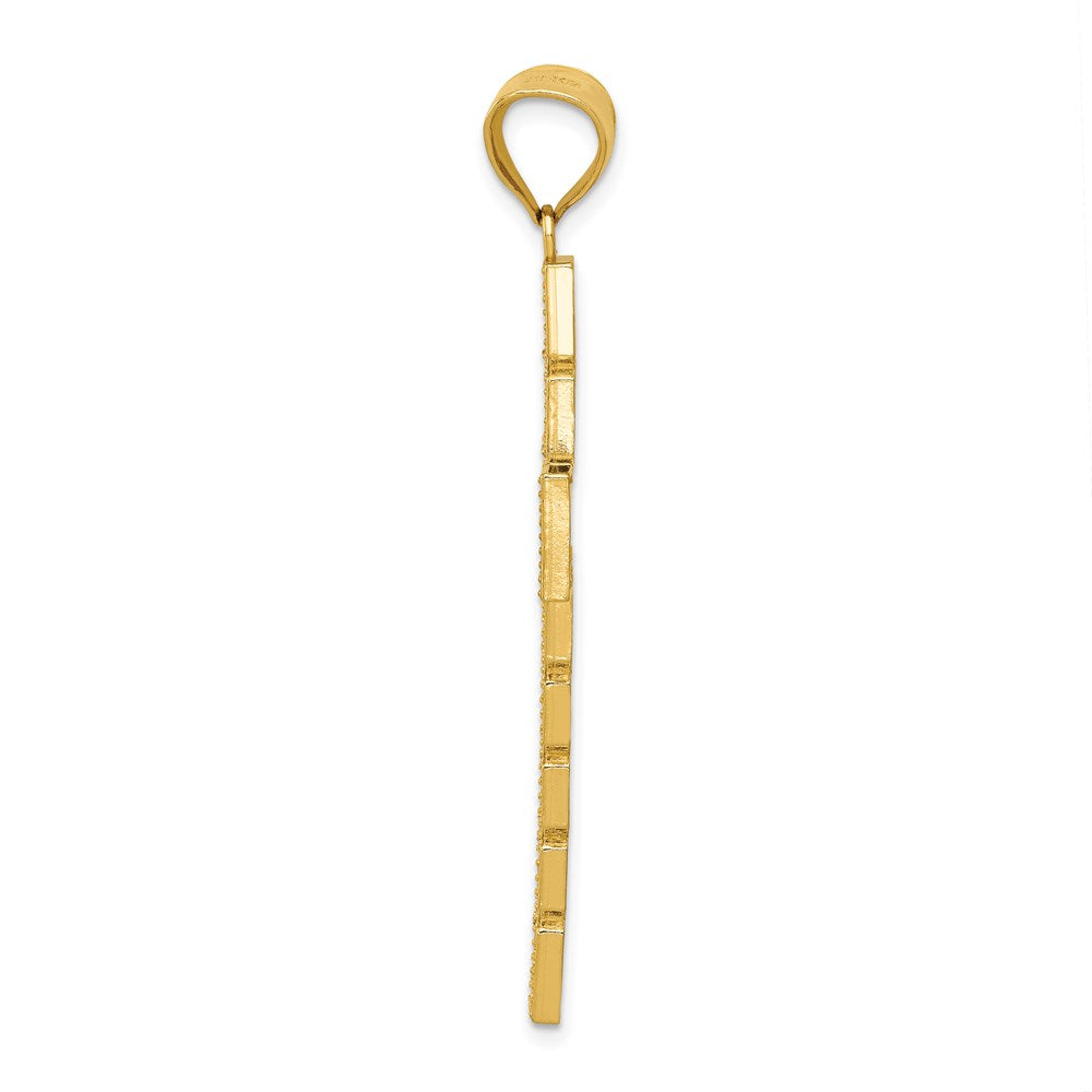 14k Yellow & Rhodium 27 mm  Latin Cross Pendant (3.96 grams)