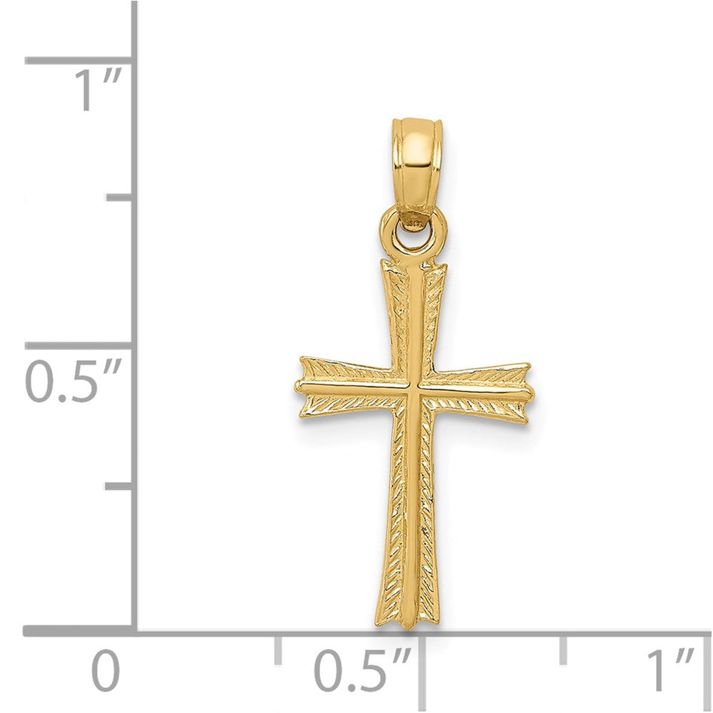 14k Yellow Gold 10 mm Cross Pendant (0.56 grams)