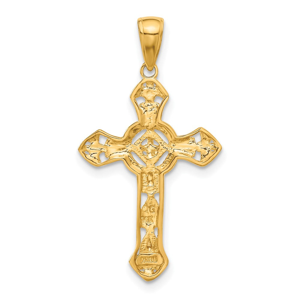 14k Yellow Gold 18 mm Fancy Cross Pendant (1.19 grams)