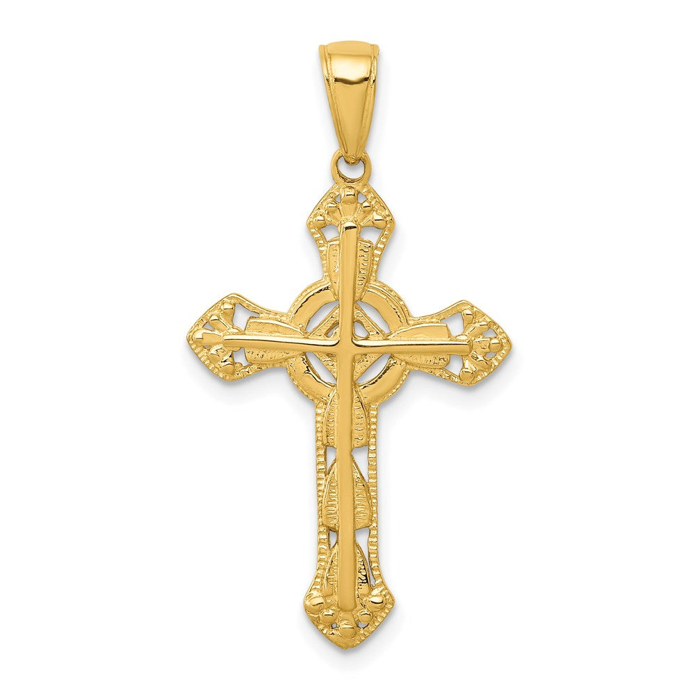 14k Yellow Gold 18 mm Fancy Cross Pendant (1.19 grams)