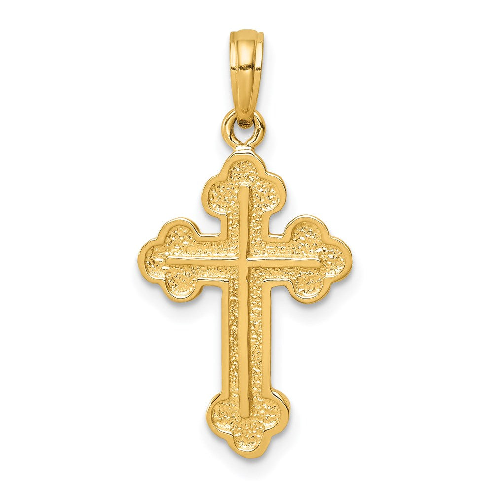 14k Yellow Gold 14 mm Budded Cross Pendant (1.38 grams)