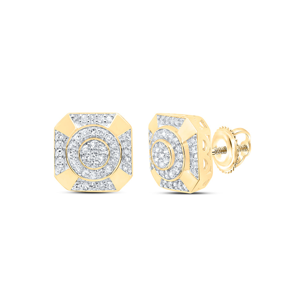 10Kt Gold 3/8Ctw-Dia Nk Octagon Mens Earring