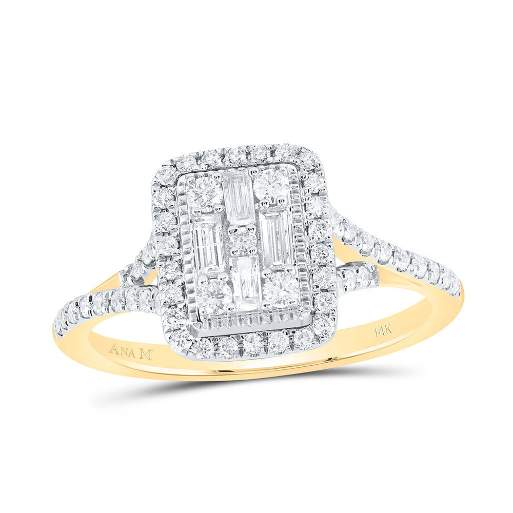 1/2Ctw-Nat Dia Ana M Fashion Emerald Baguette Ring (2.8 grams)