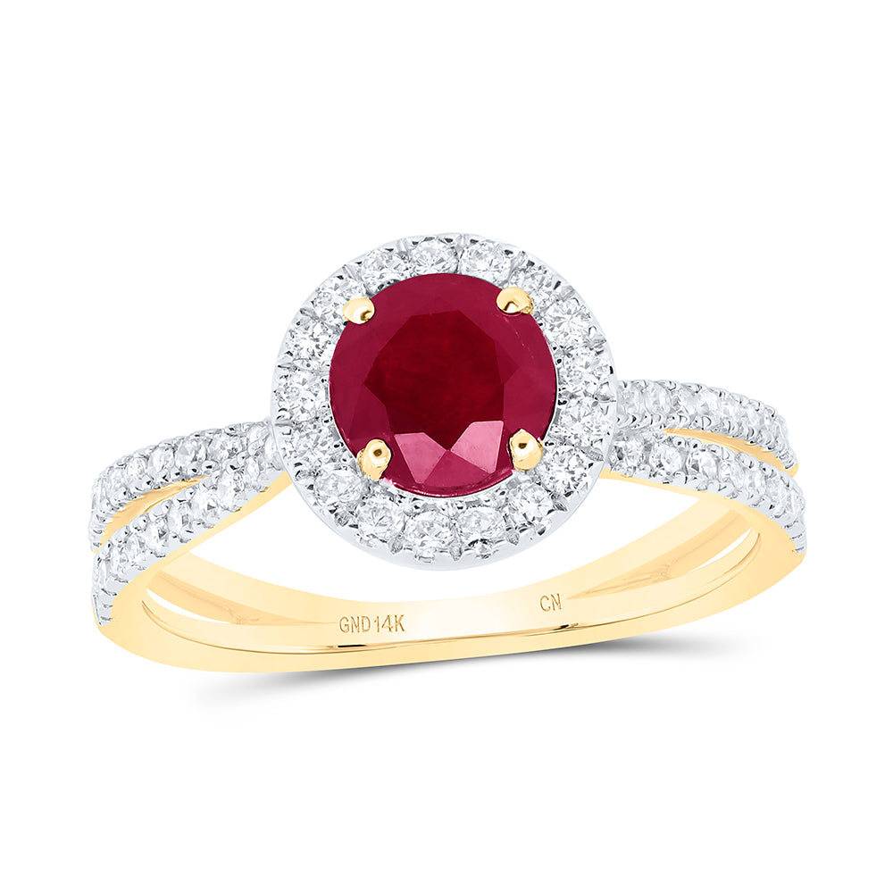 1/2Ctw-Nat Dia Cn 6.3Mm Rd-Ru Nat Gem Ring (3.08 grams)