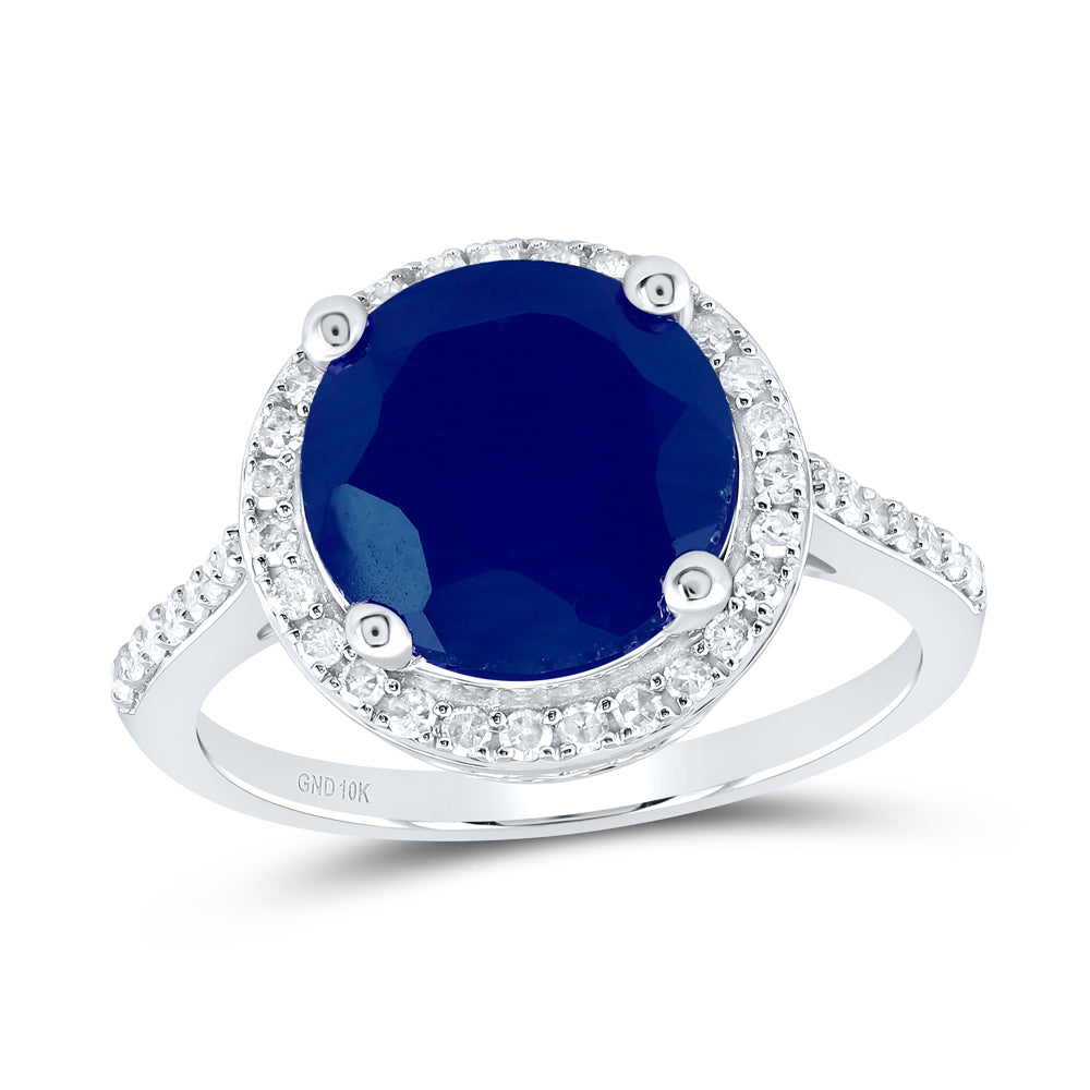 1/3Ctw-Nat Dia P1 10 Mm Rd-Bs Synthetic Ring (3.74 grams)