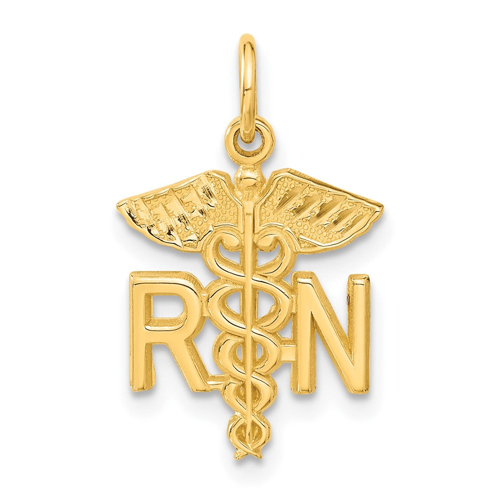 14k Yellow Gold 15 mm RN Nurse Charm (1.04 grams)