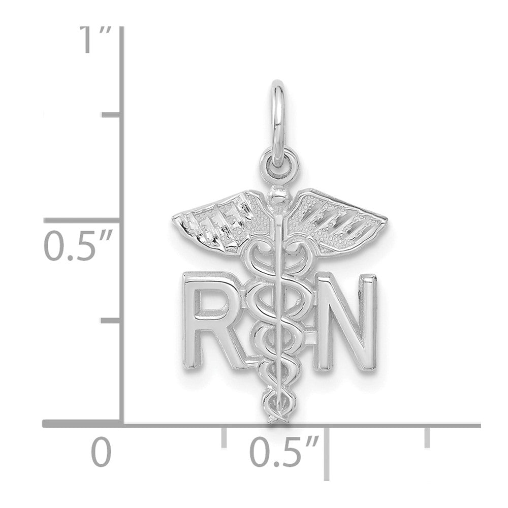14k White Gold 15 mm RN Nurse Charm (1.04 grams)
