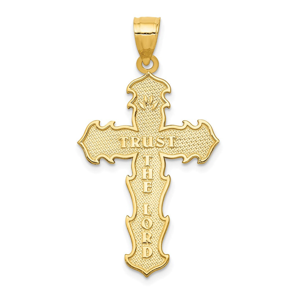 14k Yellow Gold 20 mm Passion Cross Pendant (1.55 grams)