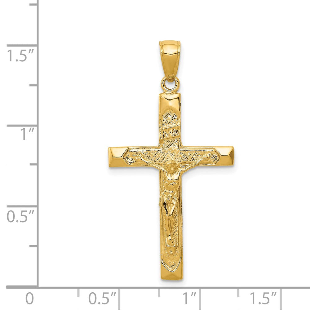 14k Yellow Gold 20 mm Jesus Crucifix Pendant (2.36 grams)