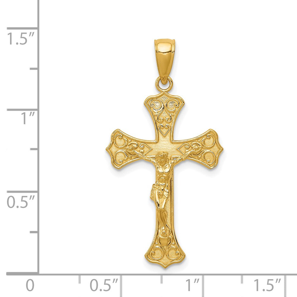 14k Yellow Gold 18 mm Jesus Crucifix Pendant (1.86 grams)