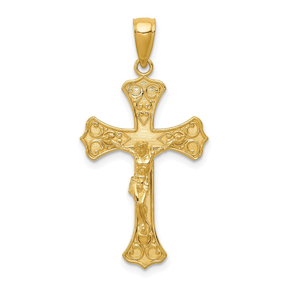 14k Yellow Gold 18 mm Jesus Crucifix Pendant (1.86 grams)