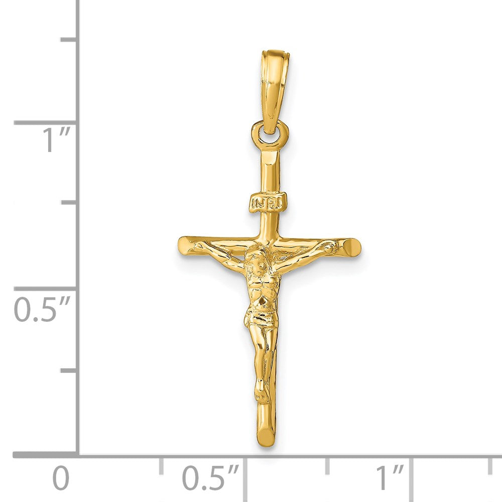 14k Yellow Gold 15 mm Stick Style Jesus Crucifix Pendant (1.39 grams)