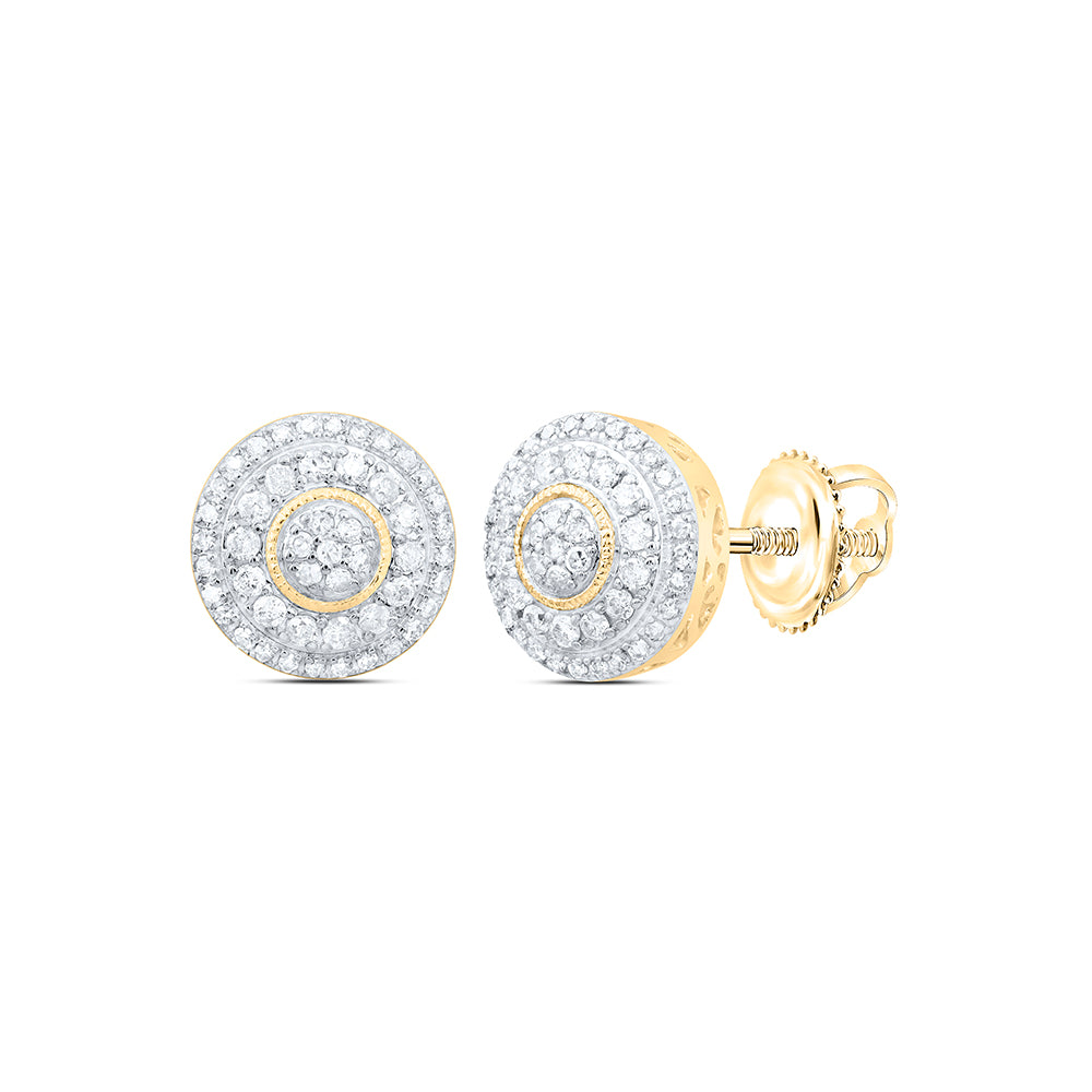 10Kt Gold 5/8Ctw-Dia P1 Round Mens Earring