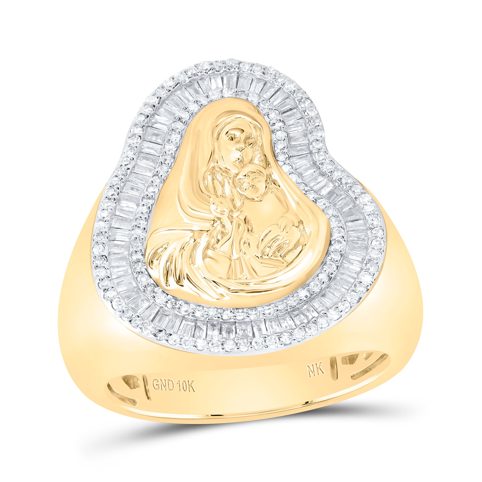3/4Ctw-Nat Dia Nk Mother Mary Mens Ring (11.69 grams)