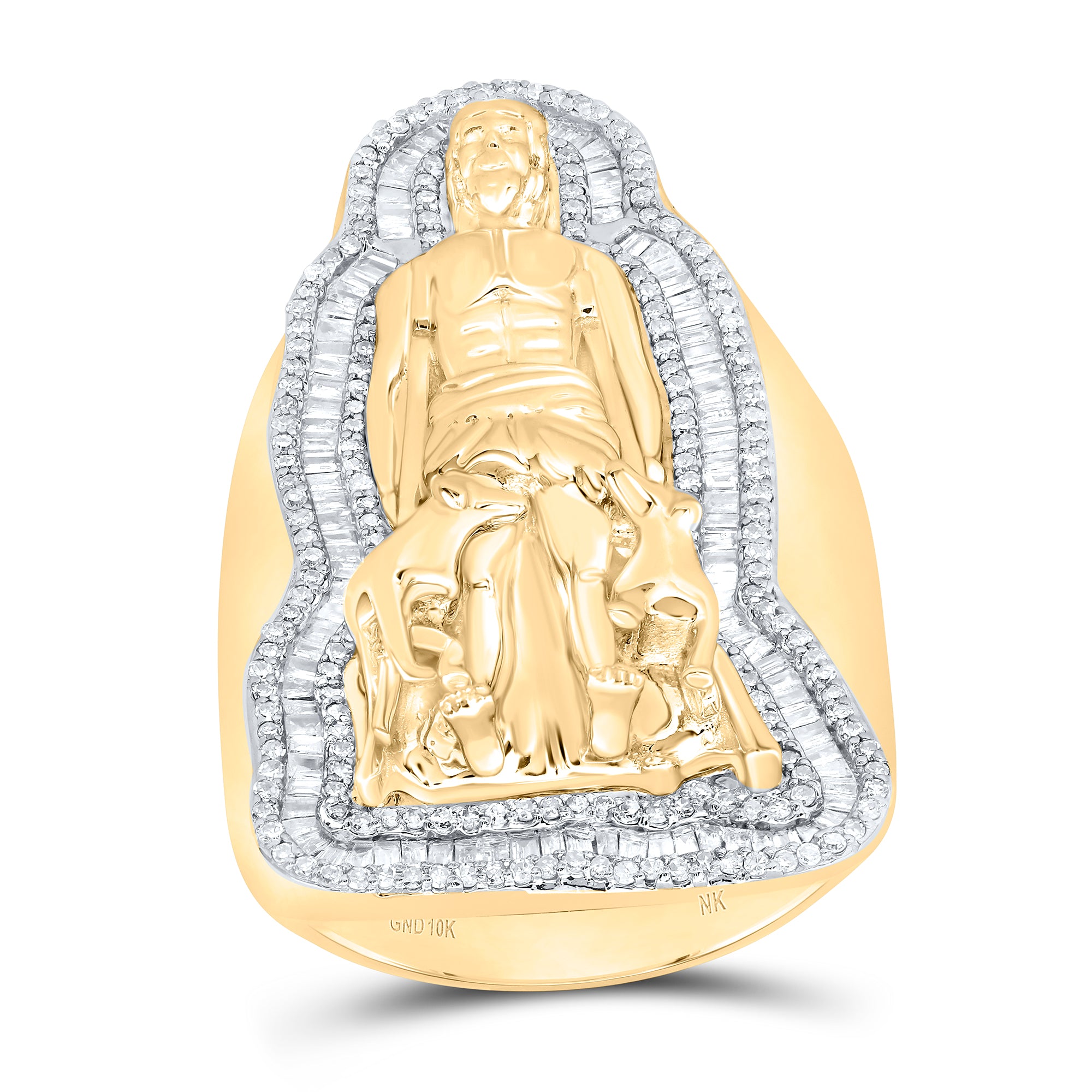 1 1/8Ctw-Nat Dia Nk St. Lazaro Mens Ring (19.14 grams)