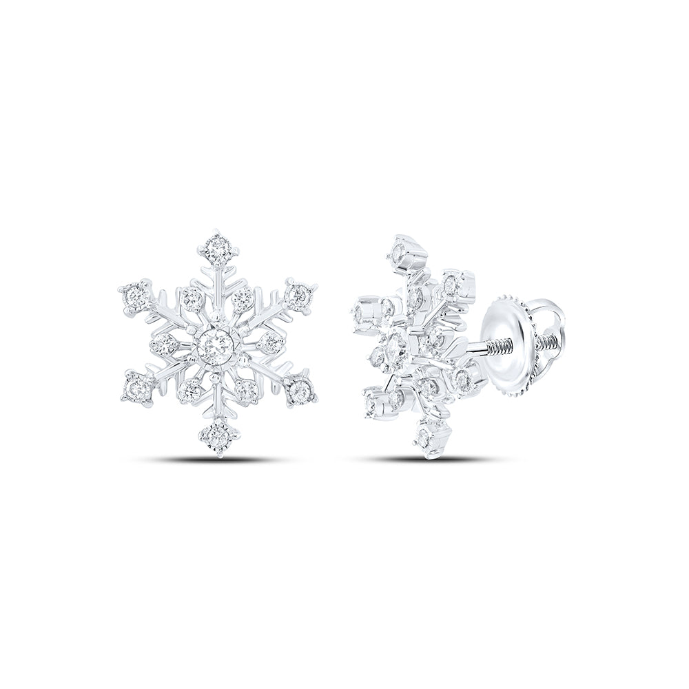 10Kt Gold 1/5Ctw-Dia Nk Fashion Snow Flake Earring