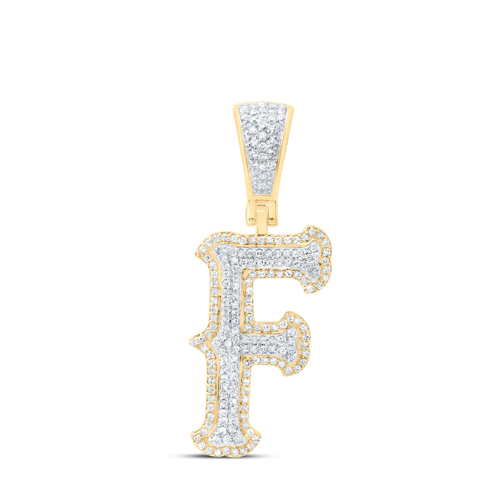 10Kt Gold 1/2Ctw-Dia Nk Fashion Initial F" Pendant"