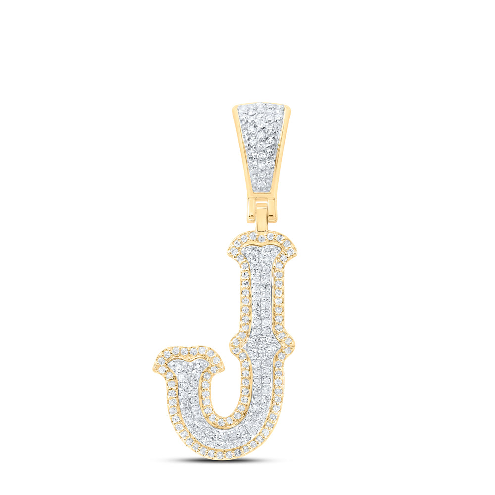 10Kt Gold 1/2Ctw-Dia Nk Fashion Initial J" Pendant"