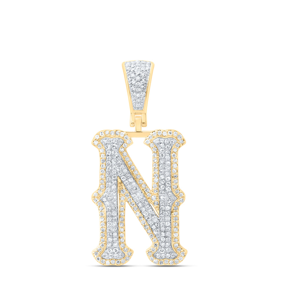 10Kt Gold 3/4Ctw-Dia Nk Fashion Initial N" Pendant"