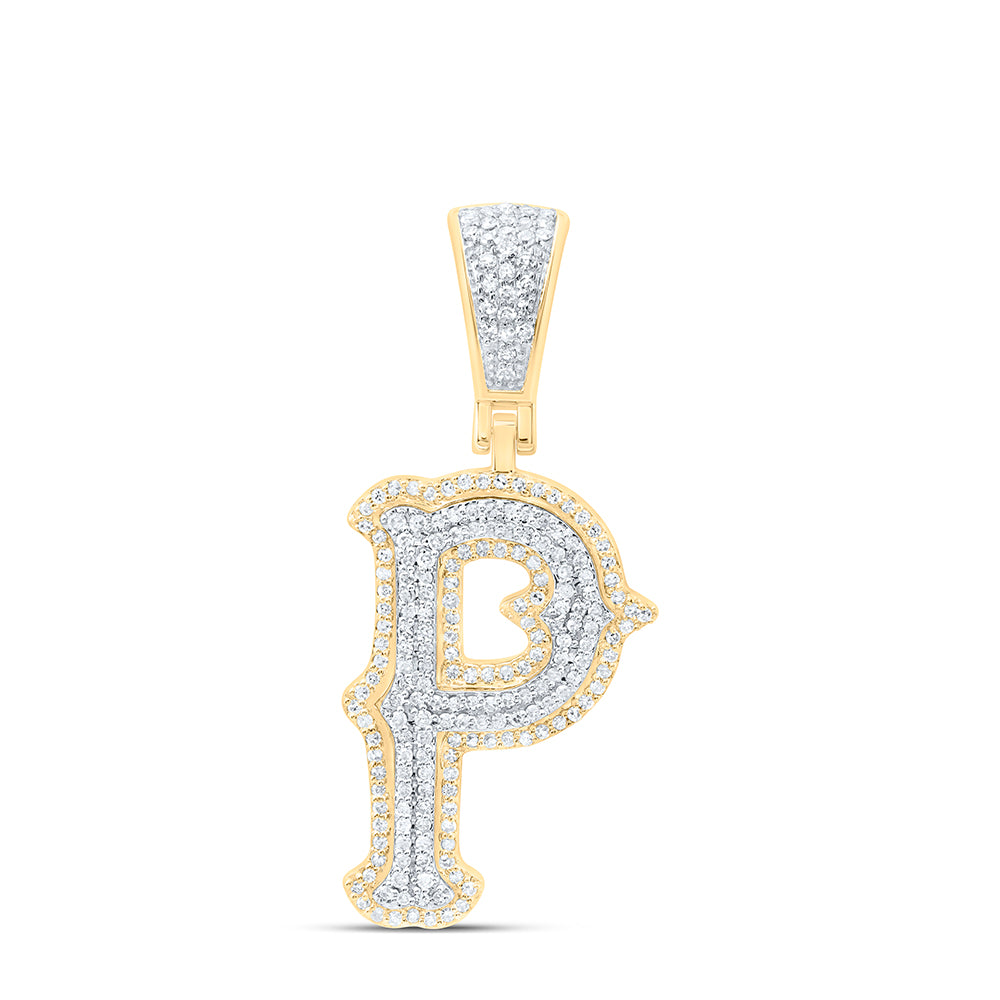 10Kt Gold 1/2Ctw-Dia Nk Fashion Initial P" Pendant"