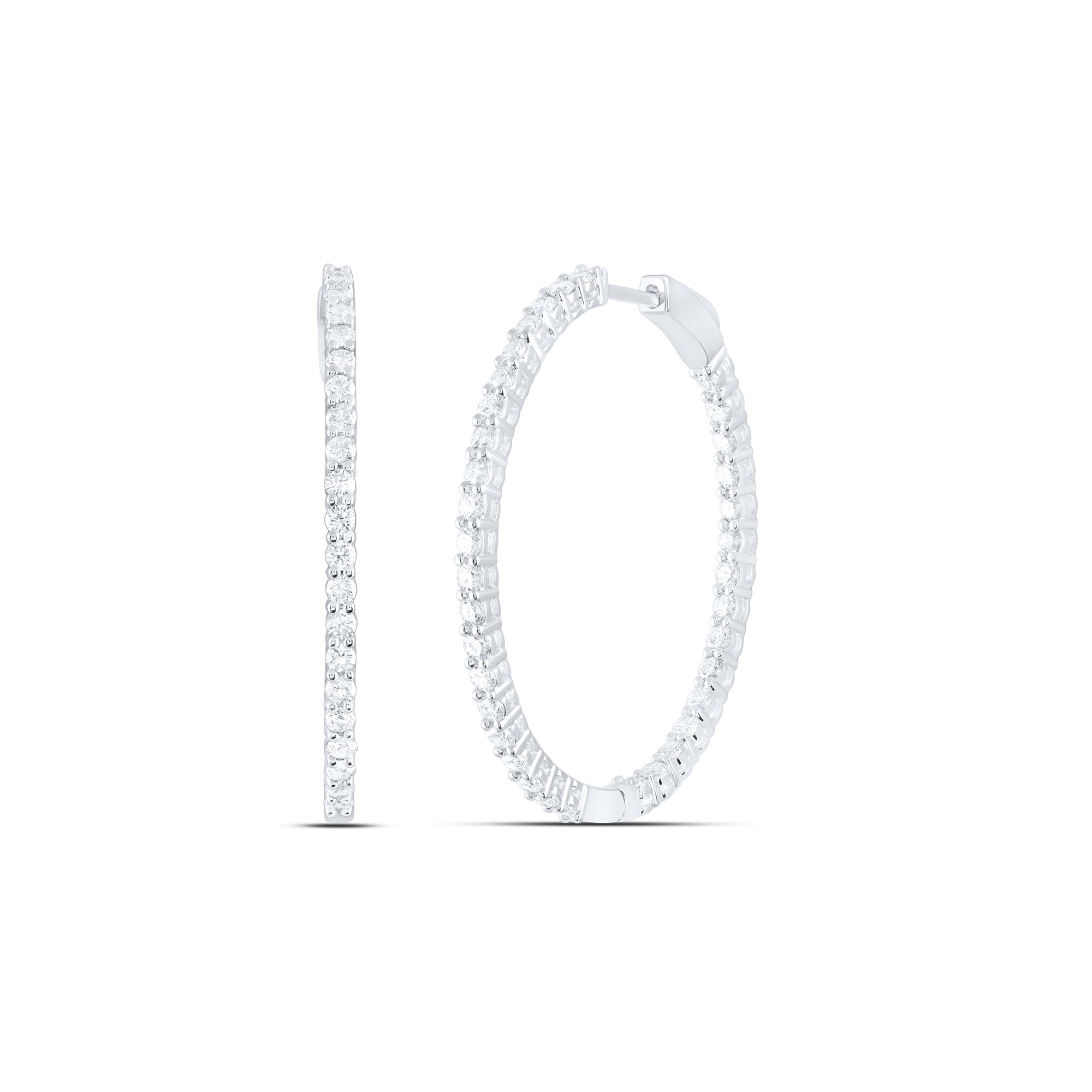 2Ctw-Nat Dia Ana M Fashion Oval Hoop Earring