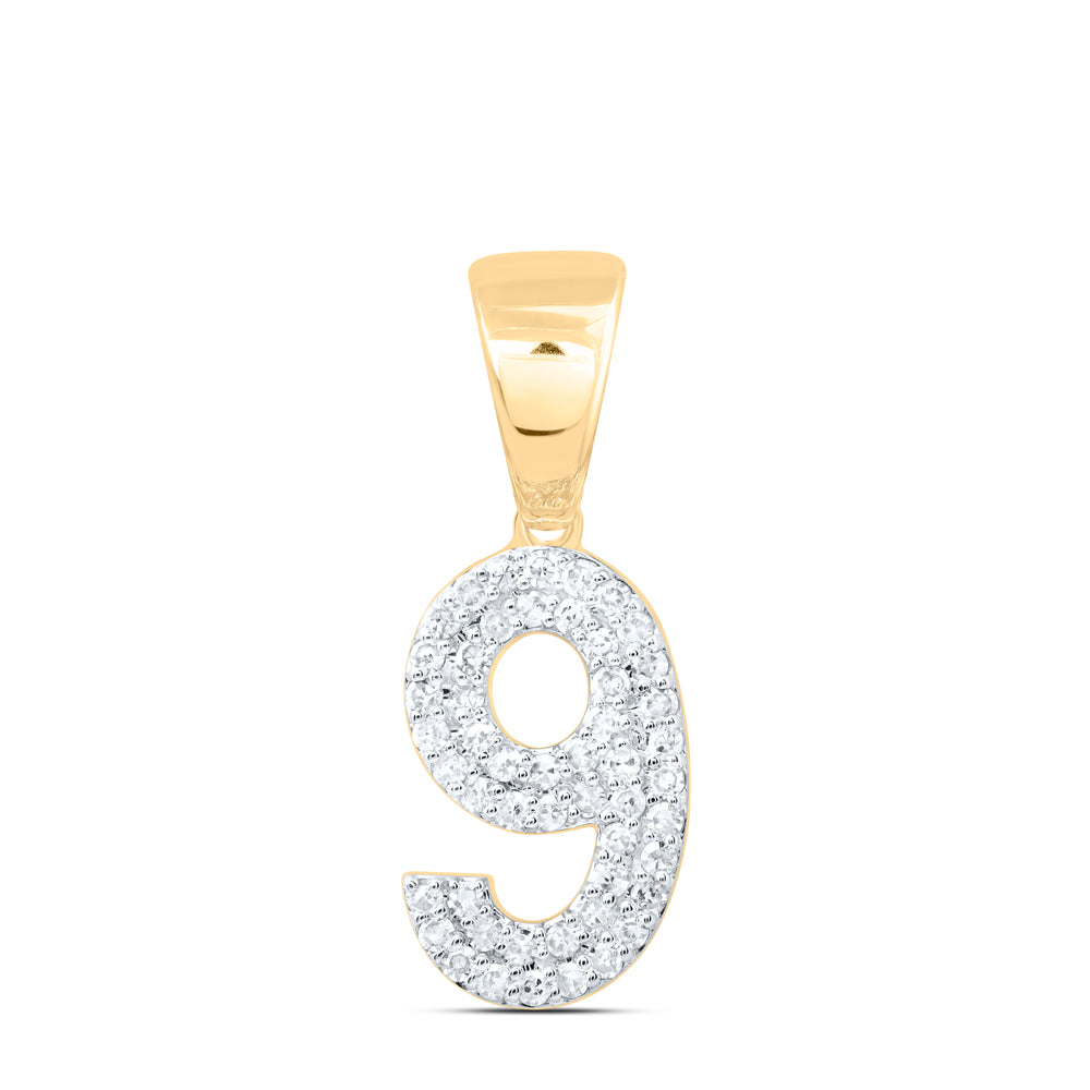 10Kt Gold 1/4Ctw-Dia Nk Number 9" Fashion Pendant"