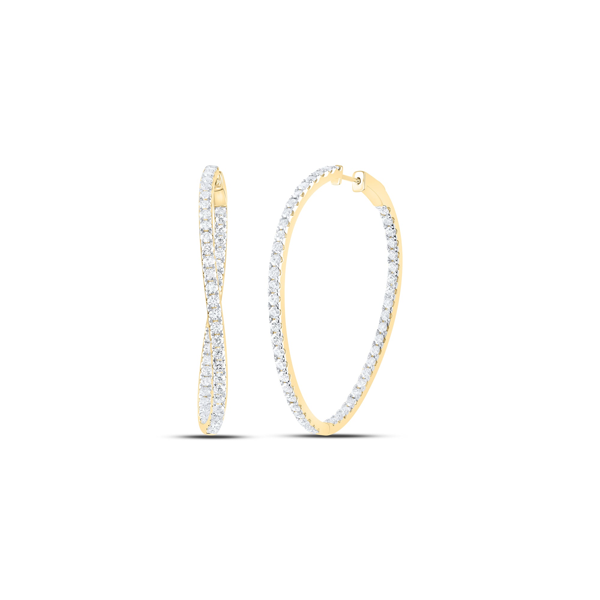 14Kt Gold 4Ctw-Dia Ana M Fashion Oval Hoop Earring