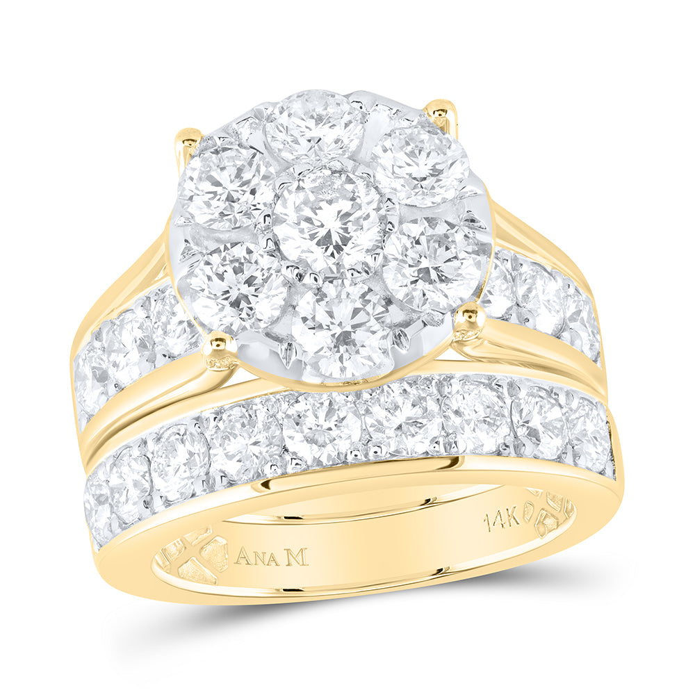 4 Ctw-Nat Dia Ana M 3/8Ct-Crd Bridal Set (10.27 grams)