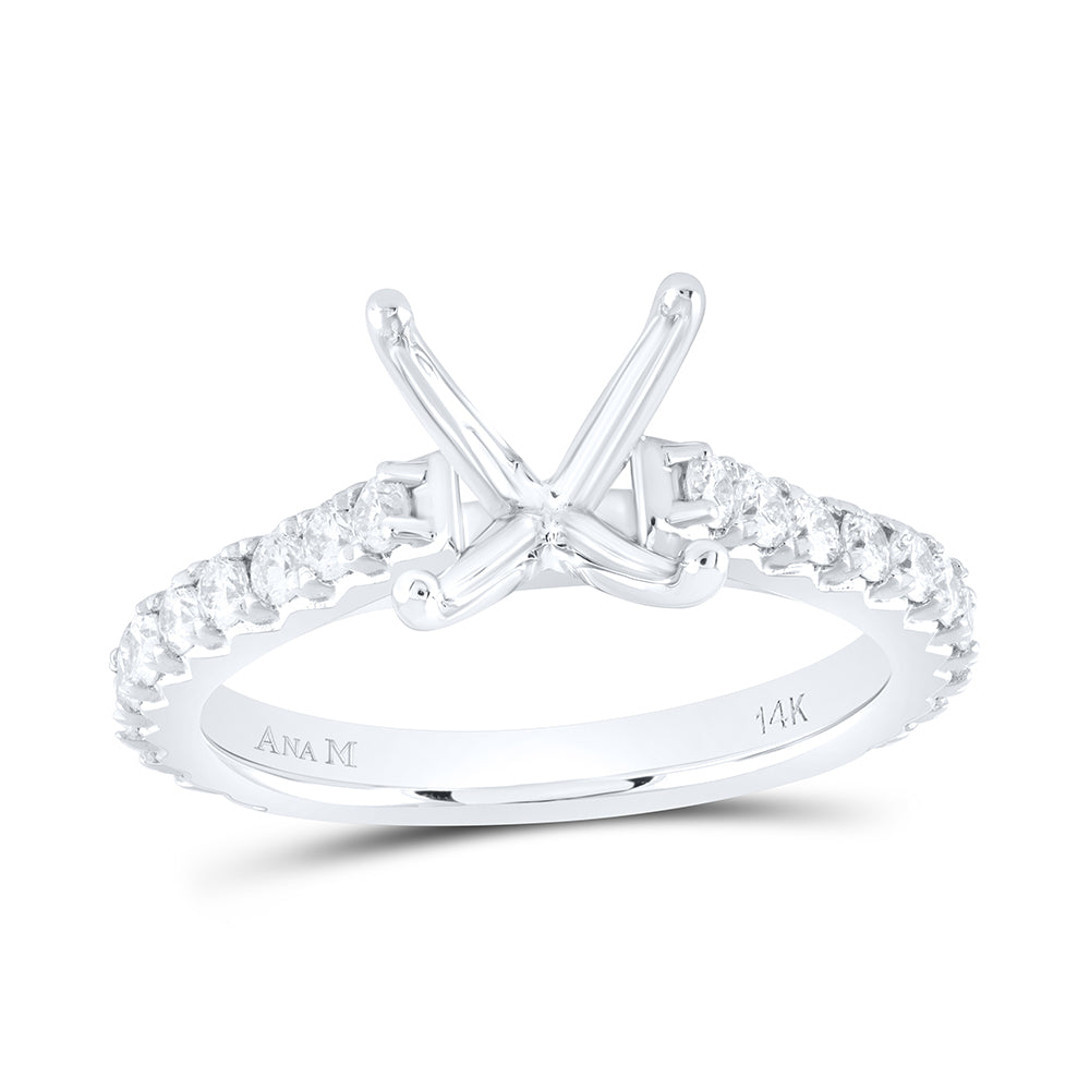 5/8Ctw-Nat Dia Ana M 2Ct-Cpc Semi-Mount No Halo Engagement Ring (3.94 grams)