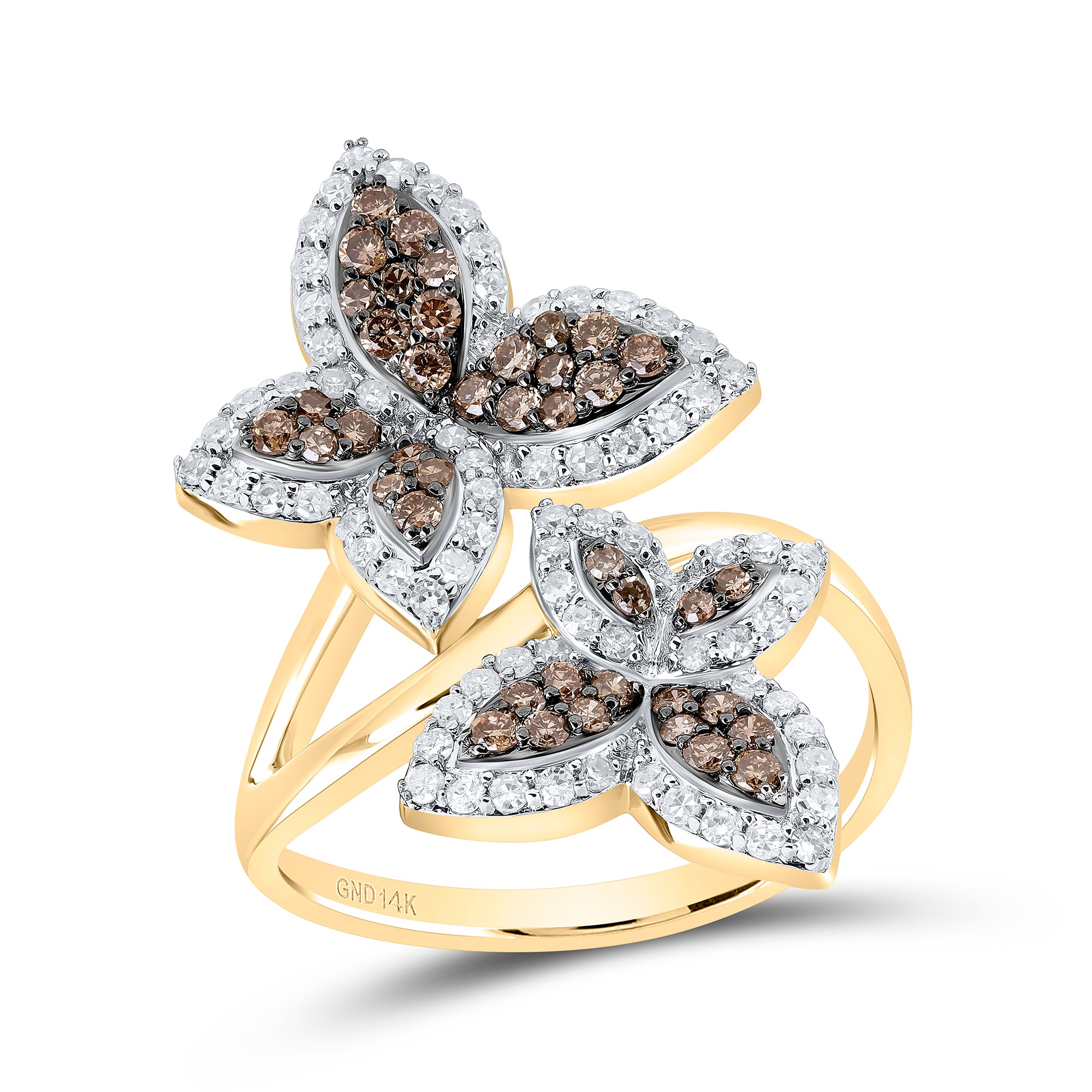 7/8Ctw-Nat Dia Cn Butterfly Fashion Ring (4.35 grams)