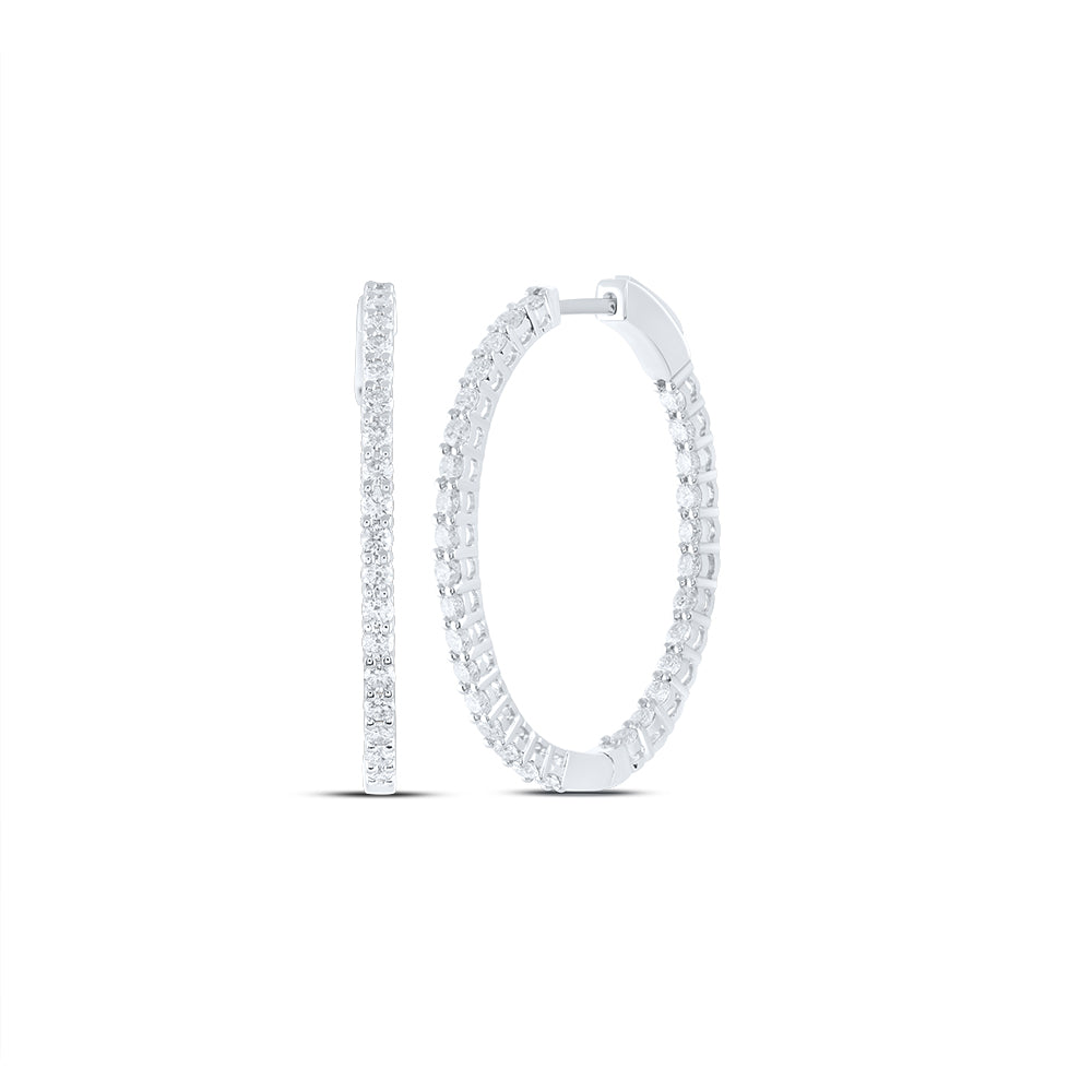 1 1/2Ctw-Nat Dia Ana M Fashion Oval Hoop Earring