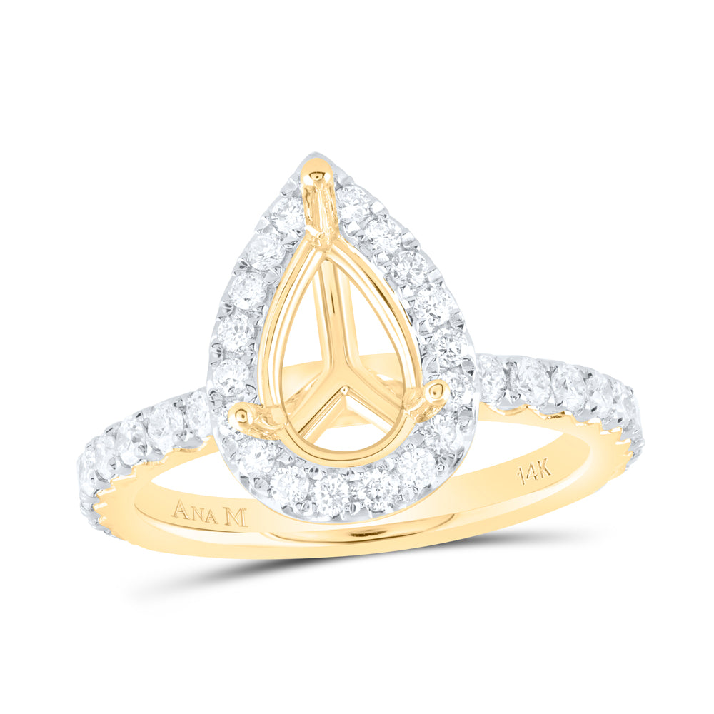 3/4Ctw-Nat Dia Ana M 1 1/2Ct-Cps Semi-Mount Single Halo Engagement Ring (5.22 grams)