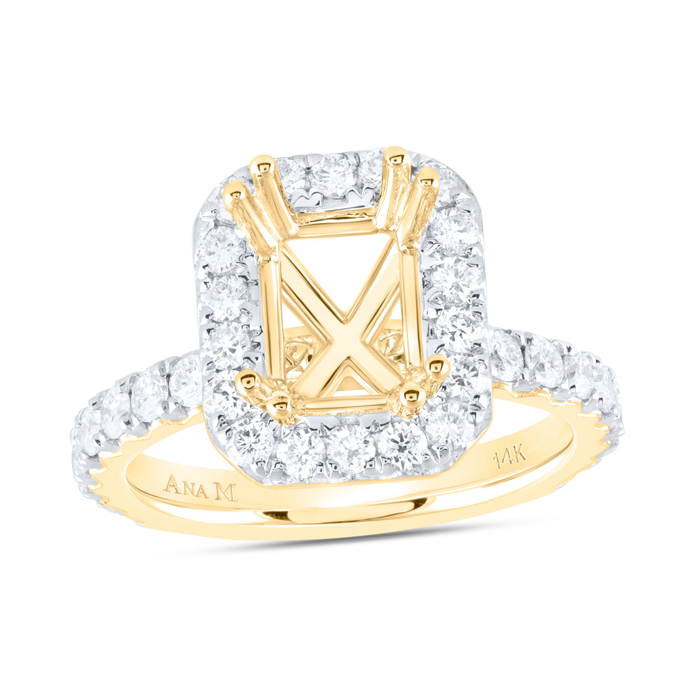 1Ctw-Nat Dia Ana M 2Ct-Cem Semi-Mount Single Halo Engagement Ring (5.87 grams)