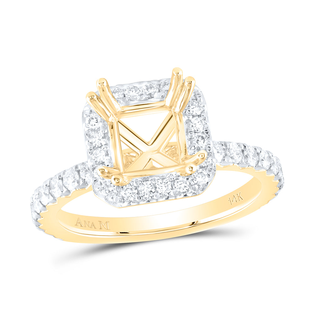 3/4Ctw-Nat Dia Ana M 1 1/2Ct-Cpc Semi-Mount Single Halo Engagement Ring (4.91 grams)