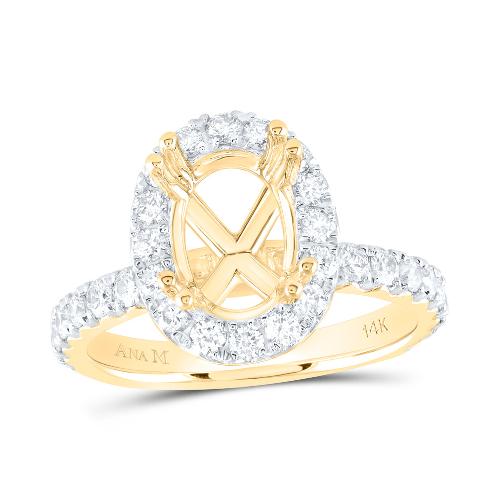 1Ctw-Nat Dia Ana M 2Ct-Cov Semi-Mount Single Halo Engagement Ring (4.69 grams)