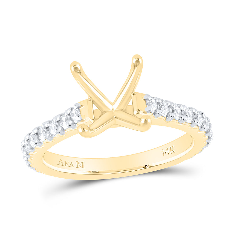 5/8Ctw-Nat Dia Ana M 3Ct-Crd Semi-Mount No Halo Engagement Ring (4.37 grams)