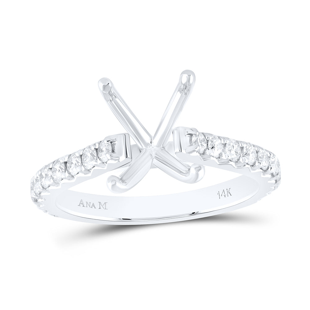 5/8Ctw-Nat Dia Ana M 3Ct-Cov Semi-Mount No Halo Engagement Ring