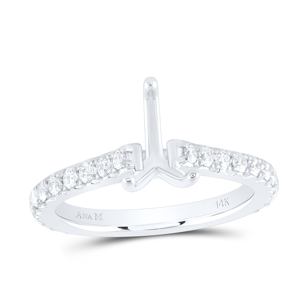 5/8Ctw-Nat Dia Ana M 1Ct-Cps Semi-Mount No Halo Engagement Ring (3.47 grams)