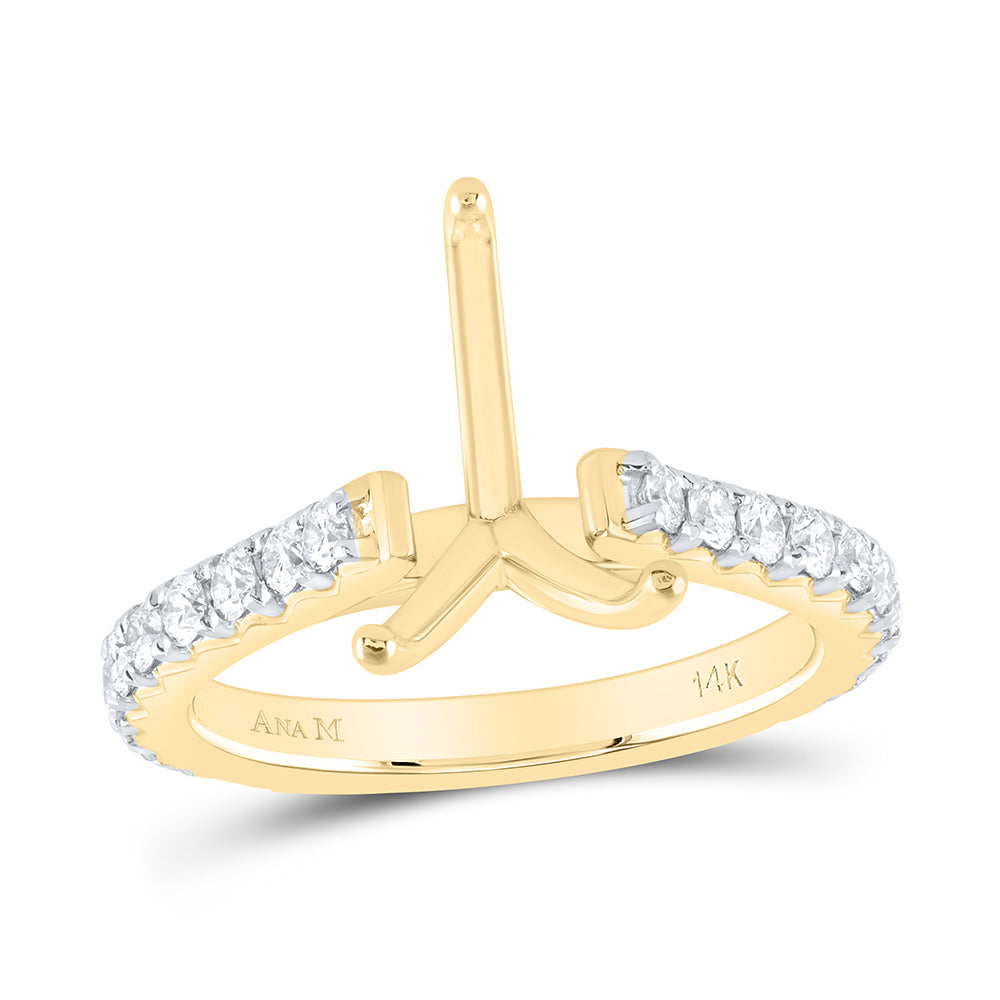 5/8Ctw-Nat Diamond Ana M 3Ct-Cps Semi-Mount No Halo Engagement Ring (4.35 grams)