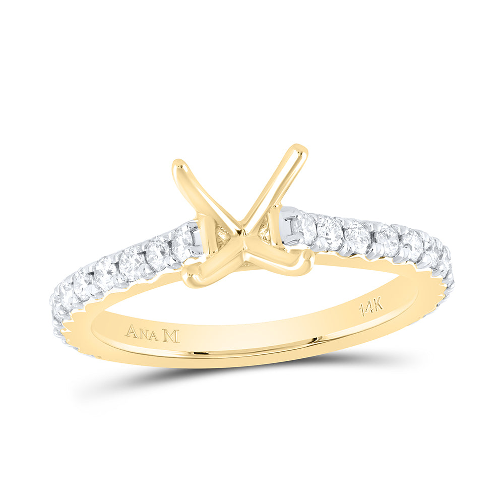 5/8Ctw-Nat Dia Ana M 1Ct-Cpc Semi-Mount No Halo Engagement Ring (3.46 grams)