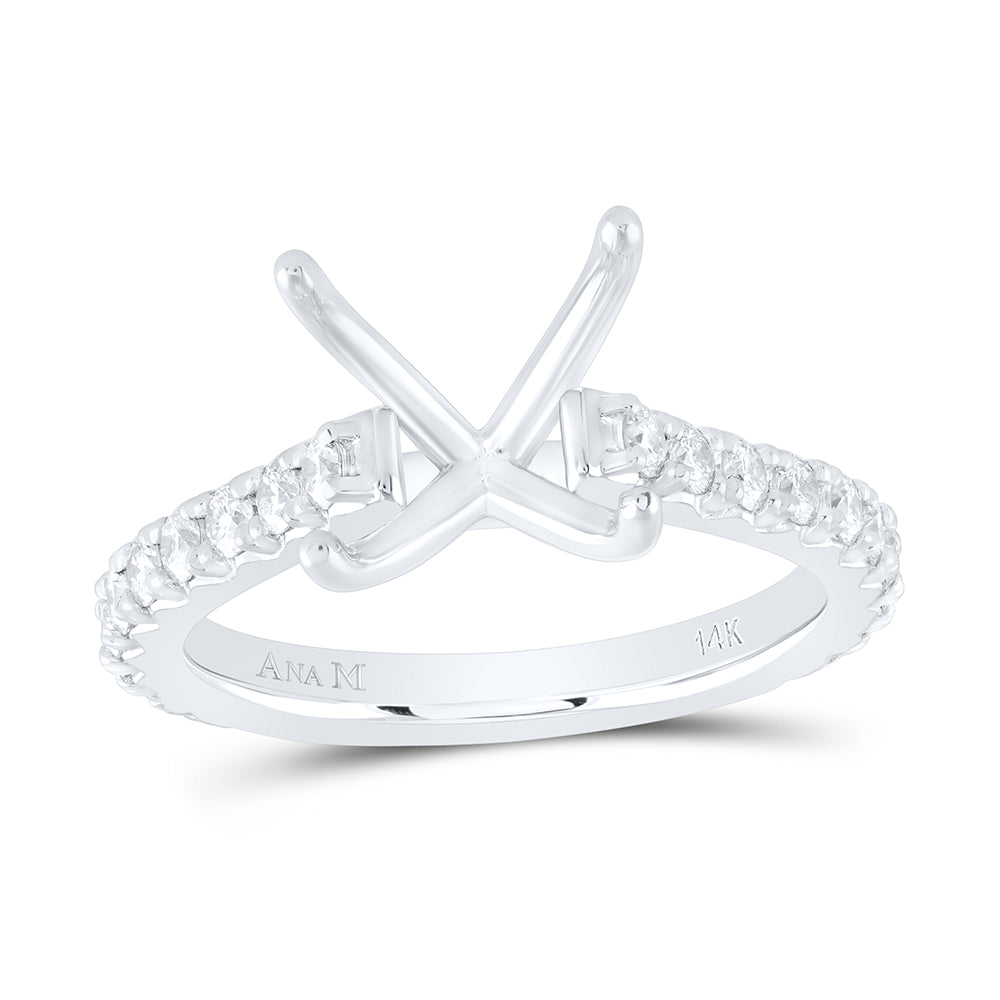 5/8Ctw-Nat Dia Ana M 3Ct-Cpc Semi-Mount No Halo Engagement Ring (4.38 grams)