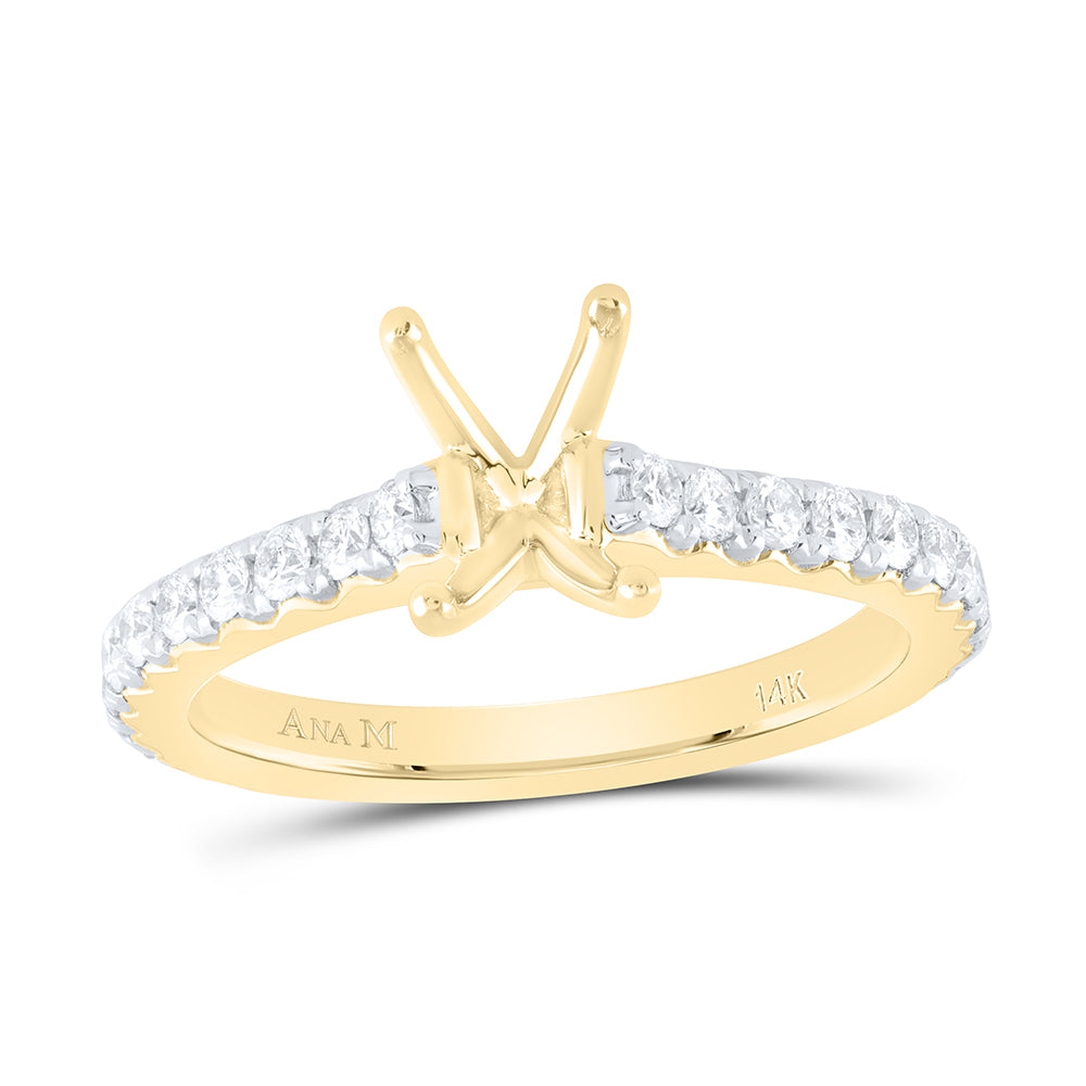 5/8Ctw-Nat Dia Ana M 1Ct-Cem Semi-Mount No Halo Engagement Ring (3.68 grams)