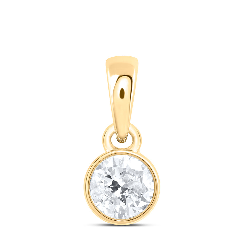 14Kt Gold 1/4Ctw-Dia Nk Stud Solitaire Pendant