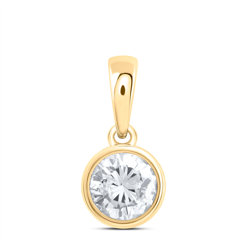 14Kt Gold 1/2Ctw-Dia Excellent Stud Solitaire Pendant