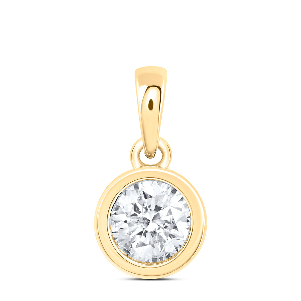 14Kt Gold 3/4Ctw-Dia Excellent Stud Solitaire Pendant