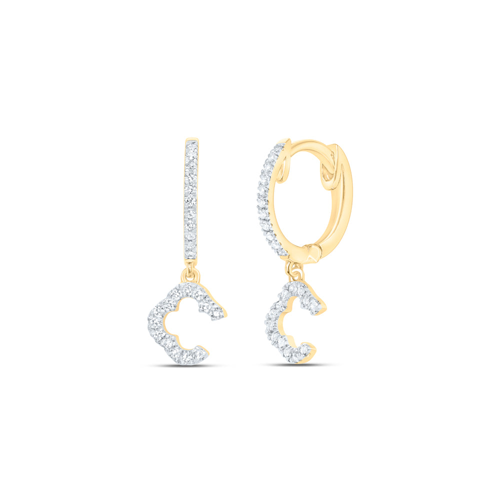 10Kt Gold 1/6Ctw-Dia Cn Fashion Dangling Earring