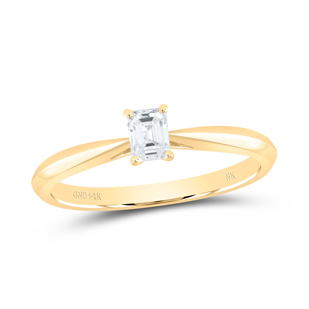 1/4Ct-Nat Dia I1 Ij Emerlad Solitaire Ring (1.9 grams)