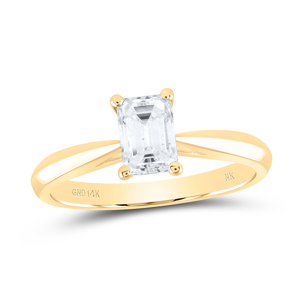 3/4Ct-Dia Si Ij Emerlad Solitaire  Ring (2.54 grams)