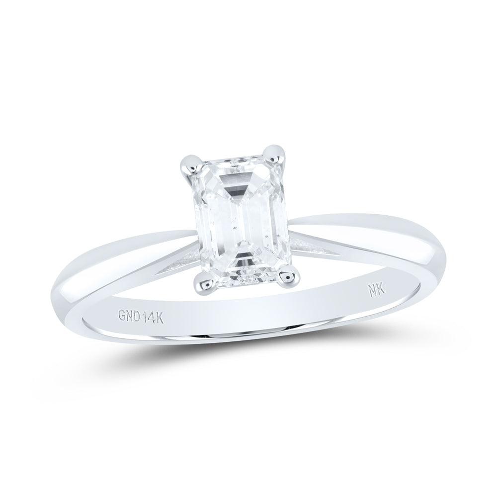 3/4Ct-Dia Si Ij Emerlad Solitaire Ring (2.61 grams)